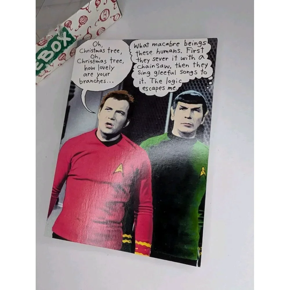 1995 Star Trek Shoebox Greeting Card Single 1 Card & 1 Envelope Holiday Hallmark